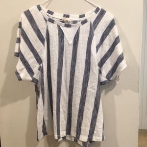 Blue and white striped shirt